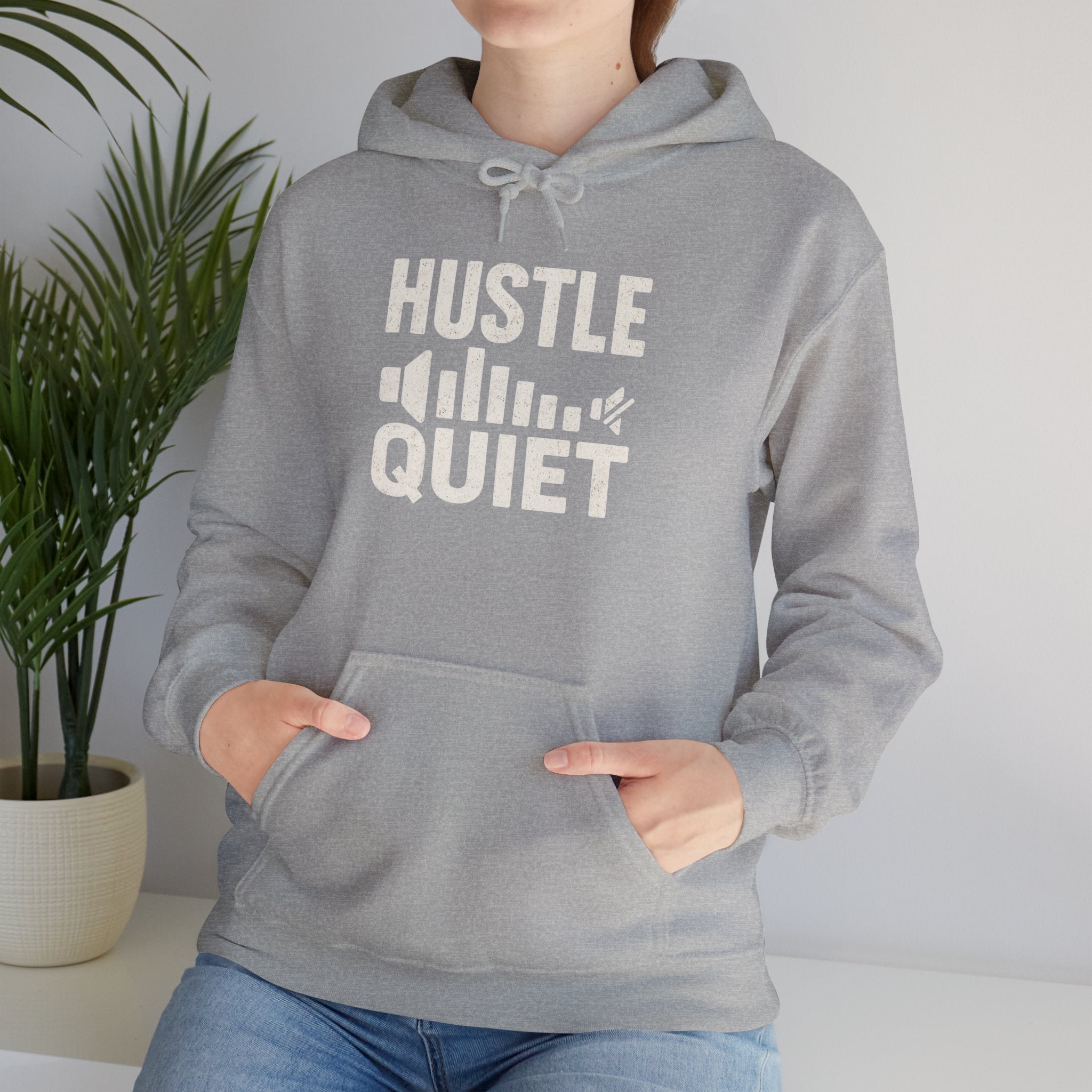 Unisex Heavy Blend Hustle Quiet Echo Loud Hoodie, Motivational Sweatshirt, Cozy Gift for Him or Her, Inspirational Apparel, [...]