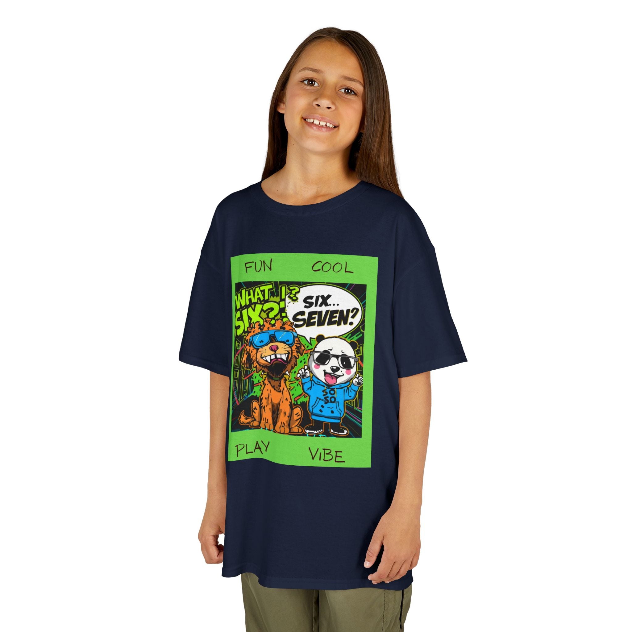 Kids 'What Six? Six Seven!' Graphic Tee — Fun Play Vibe Cartoon Dogs