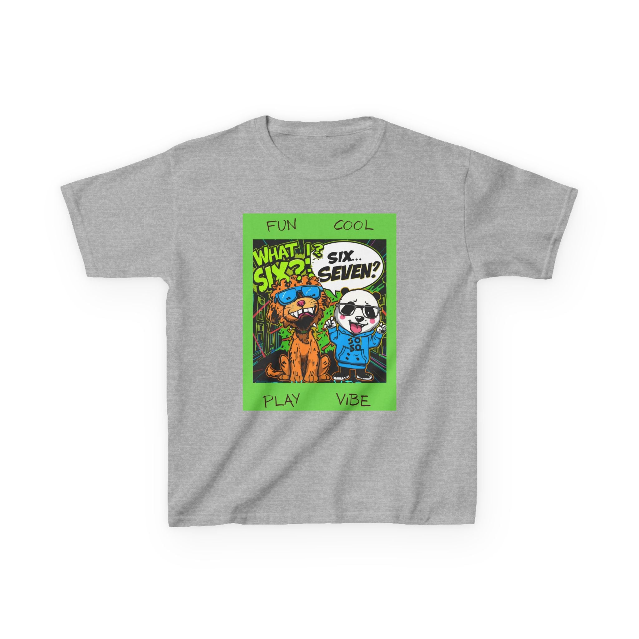 Kids 'What Six? Six Seven!' Graphic Tee — Fun Play Vibe Cartoon Dogs