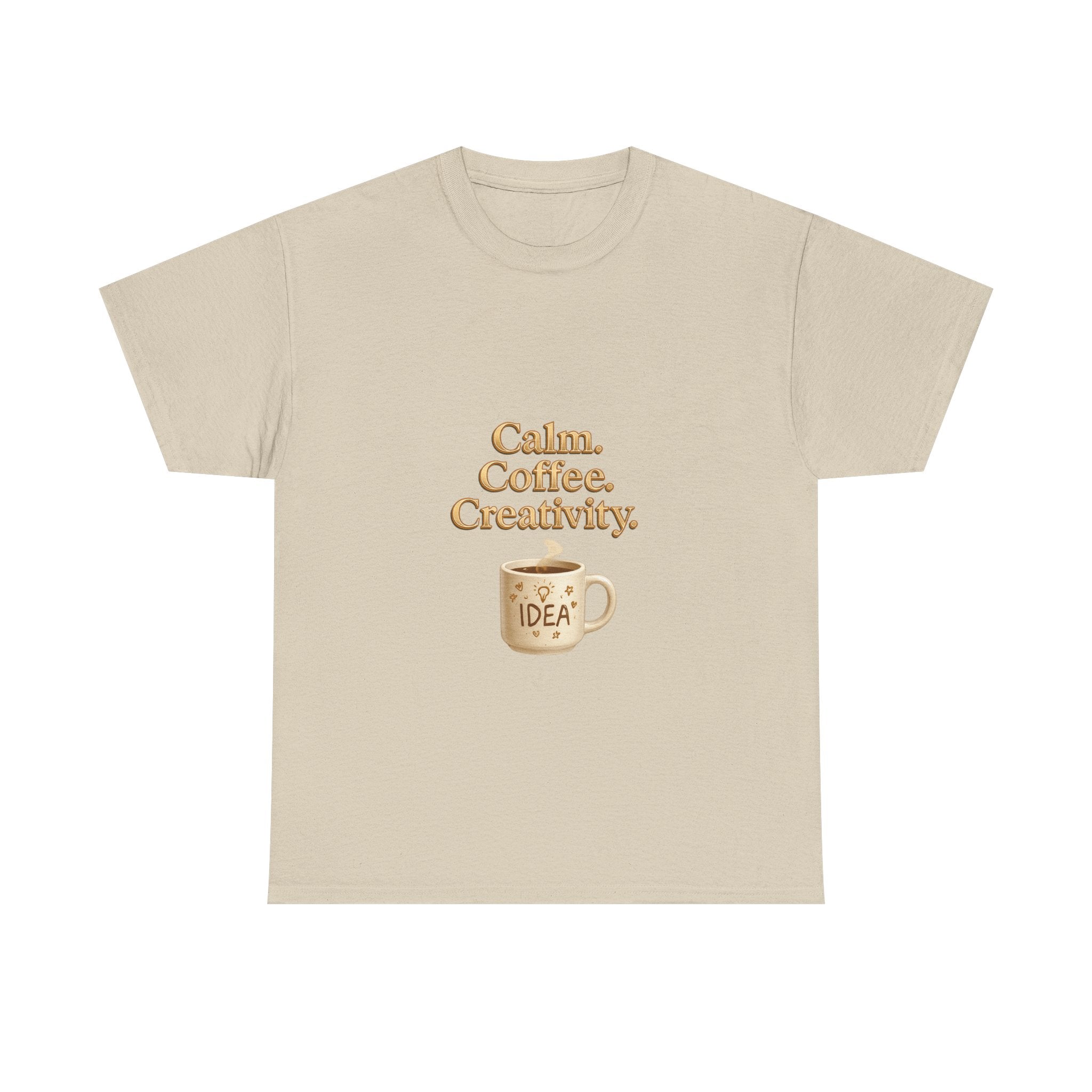 Calm. Coffee. Creativity. T-Shirt — Inspirational Coffee Lover Tee