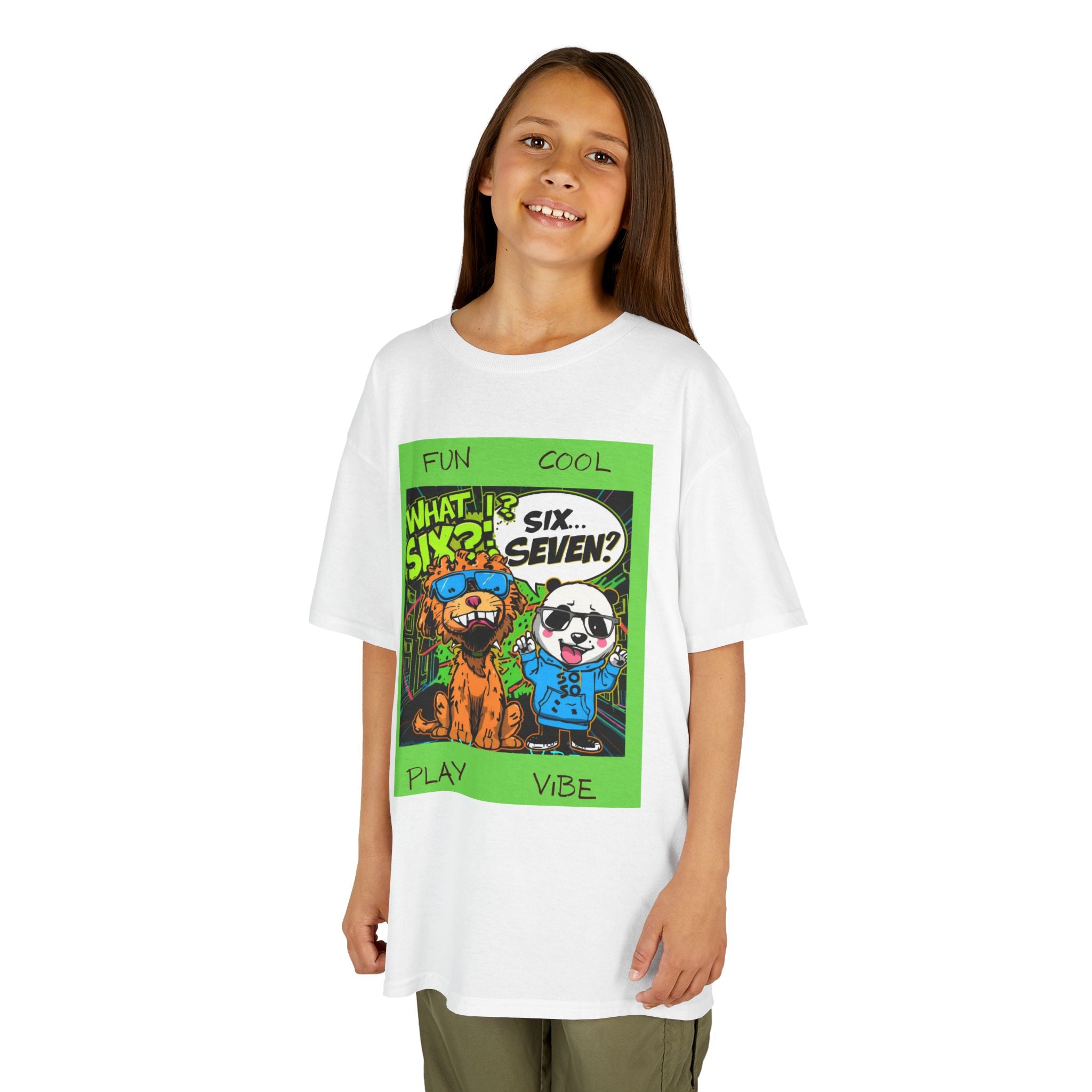 Kids 'What Six? Six Seven!' Graphic Tee — Fun Play Vibe Cartoon Dogs
