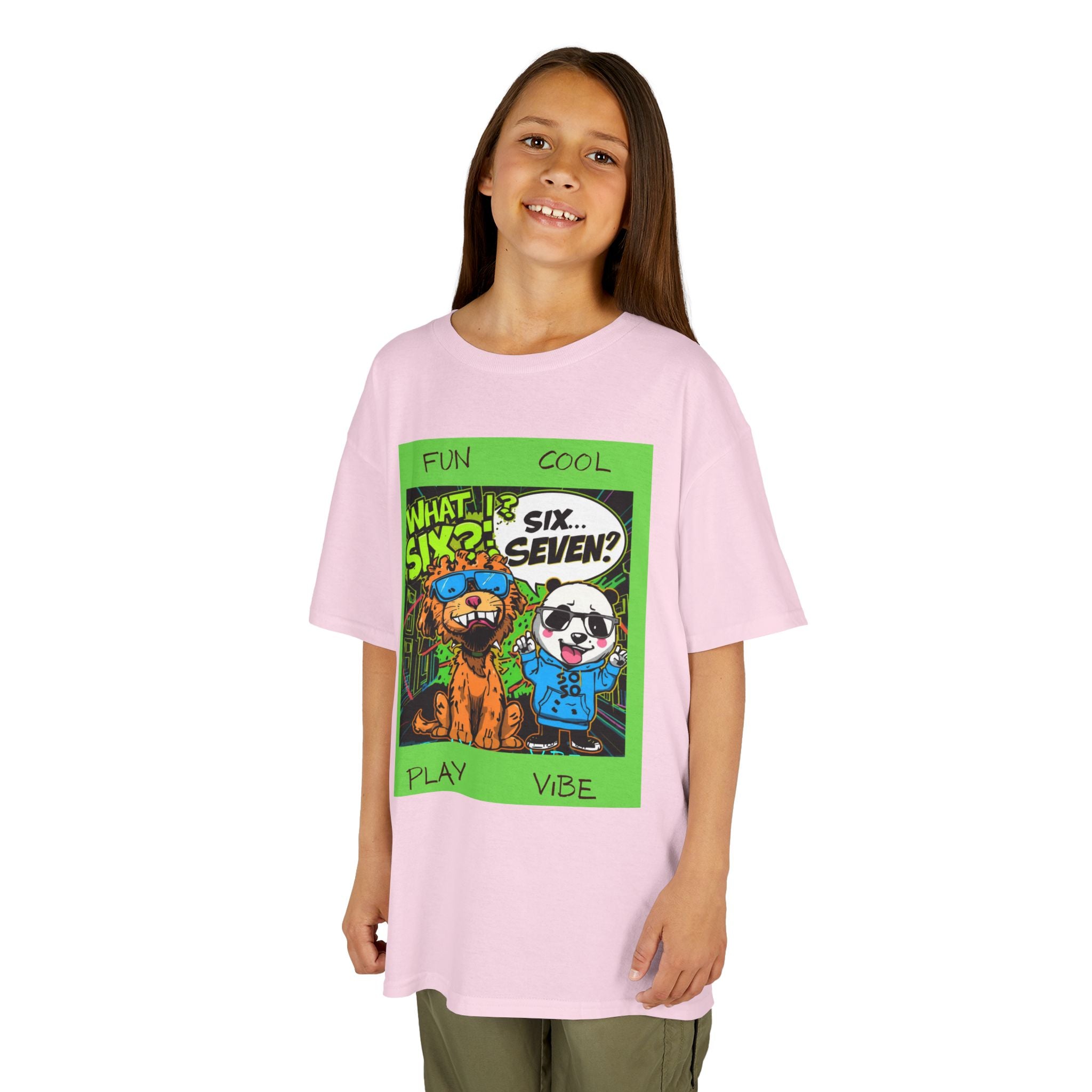 Kids 'What Six? Six Seven!' Graphic Tee — Fun Play Vibe Cartoon Dogs