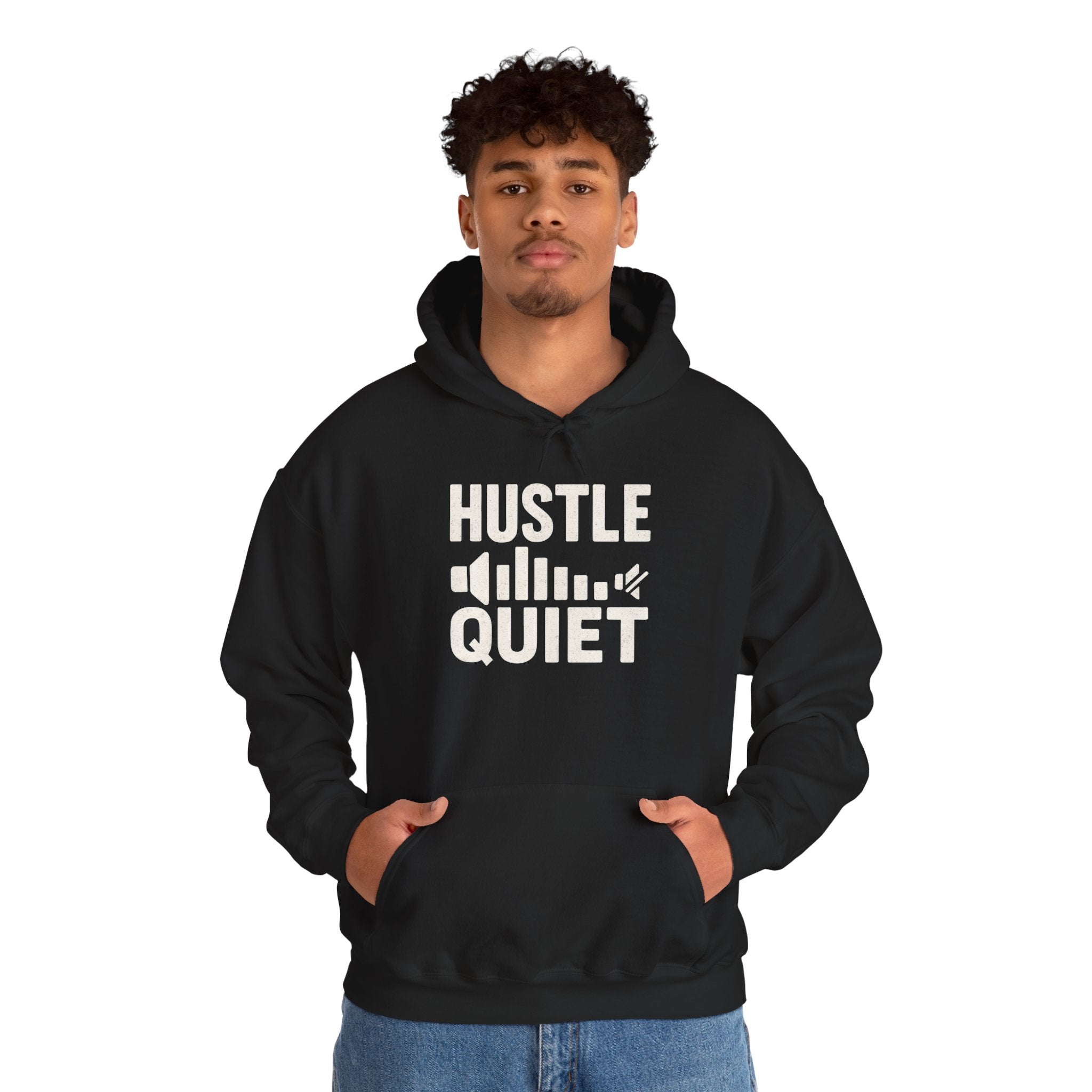 Unisex Heavy Blend Hustle Quiet Echo Loud Hoodie, Motivational Sweatshirt, Cozy Gift for Him or Her, Inspirational Apparel, [...]