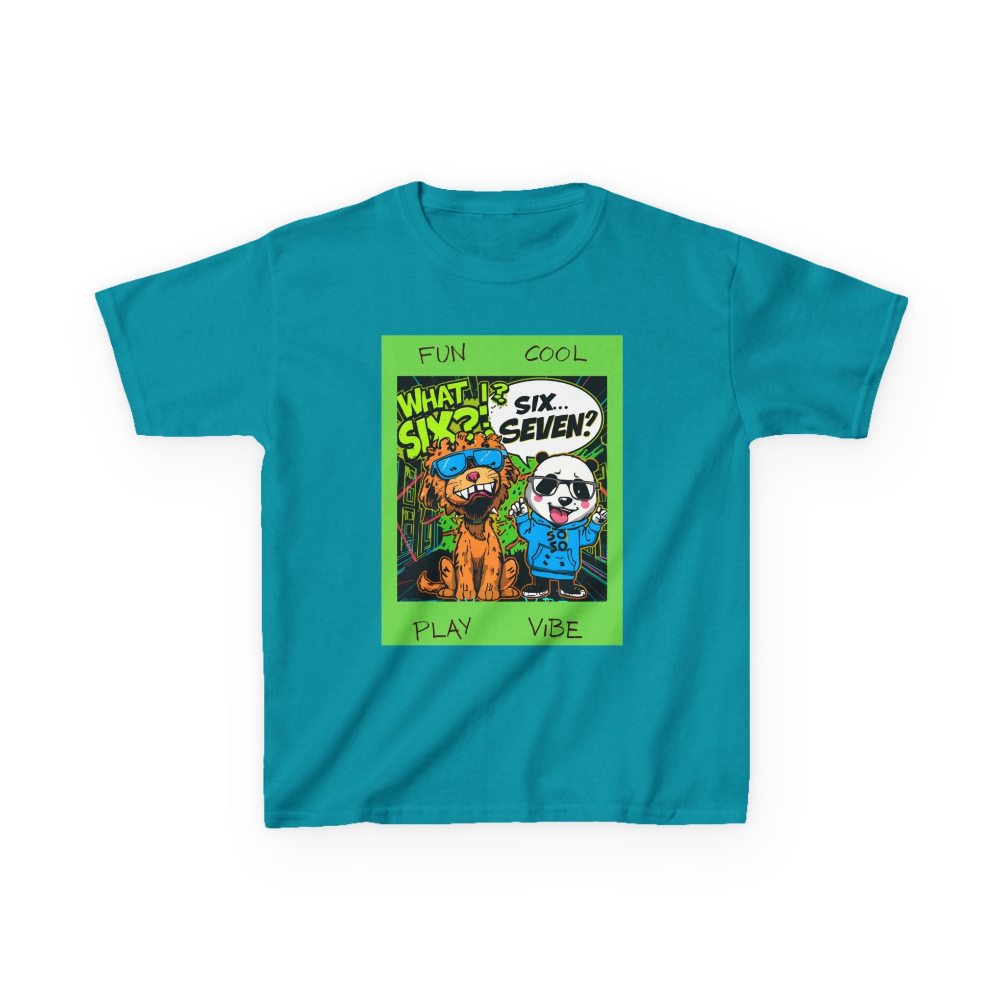 Kids 'What Six? Six Seven!' Graphic Tee — Fun Play Vibe Cartoon Dogs