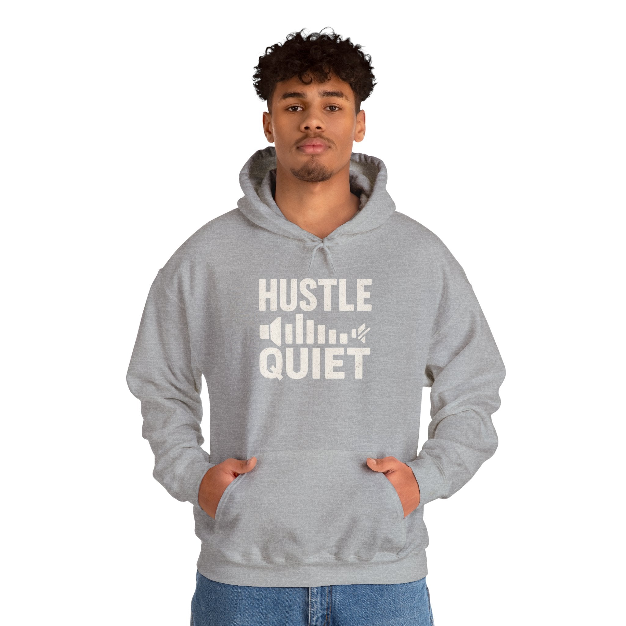 Unisex Heavy Blend Hustle Quiet Echo Loud Hoodie, Motivational Sweatshirt, Cozy Gift for Him or Her, Inspirational Apparel, [...]
