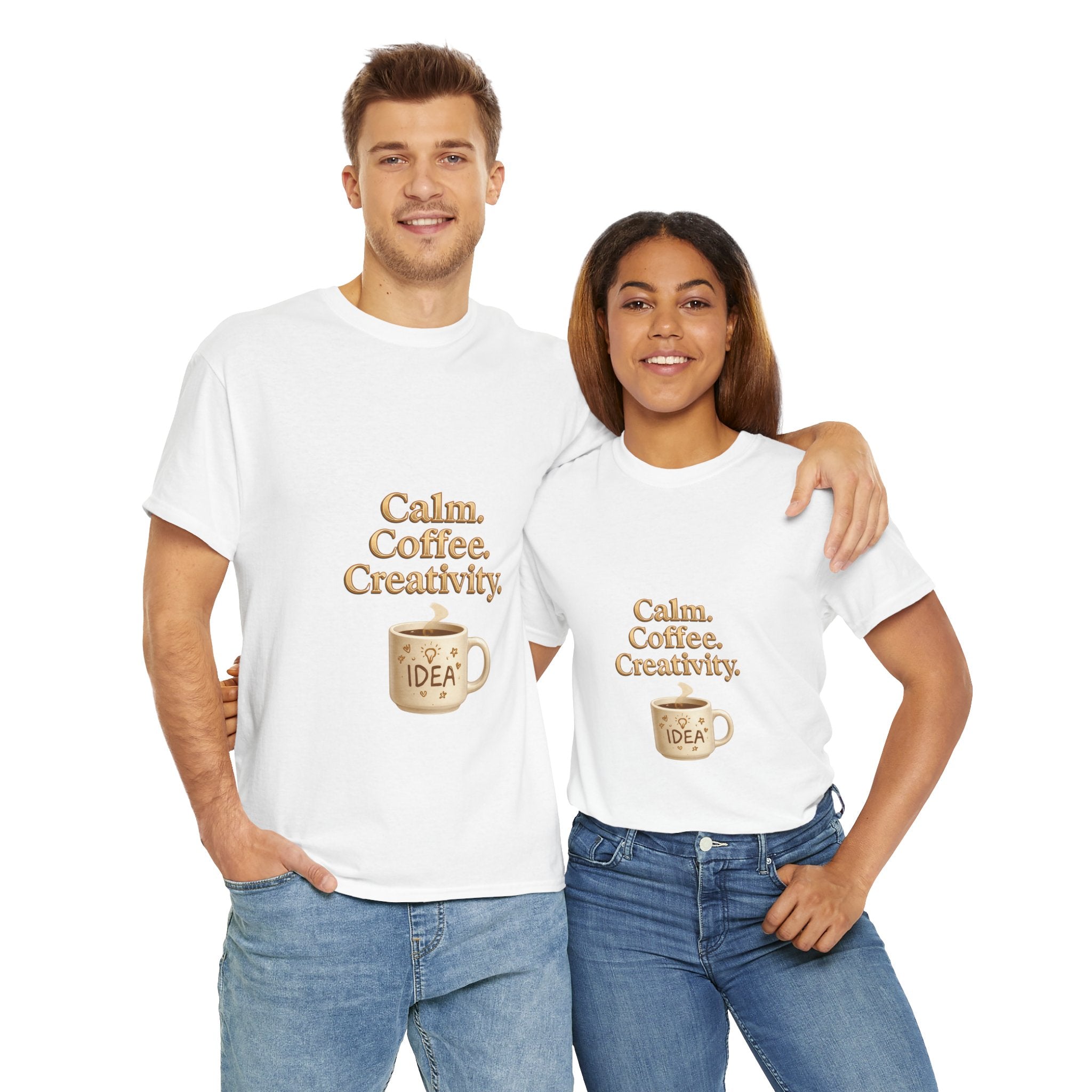 Calm. Coffee. Creativity. T-Shirt — Inspirational Coffee Lover Tee