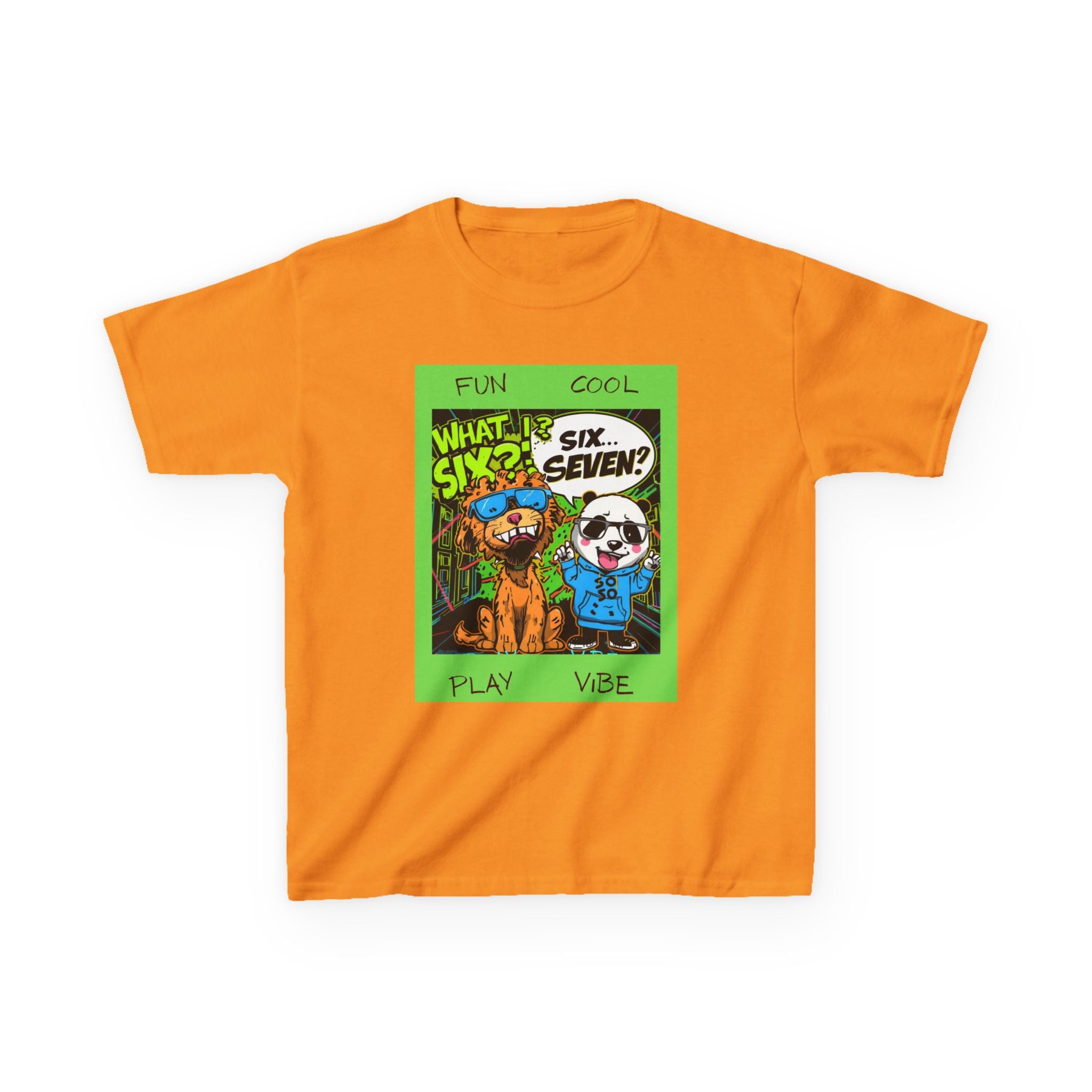 Kids 'What Six? Six Seven!' Graphic Tee — Fun Play Vibe Cartoon Dogs
